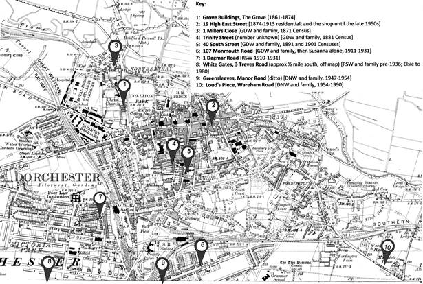 Map of Dorchester - Wright Family